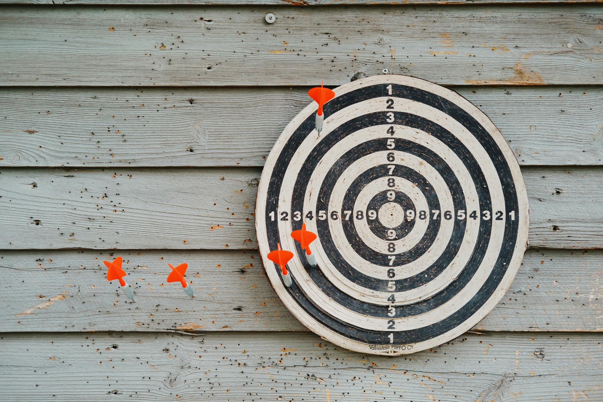 Dartboard target image for forecast accuracy
