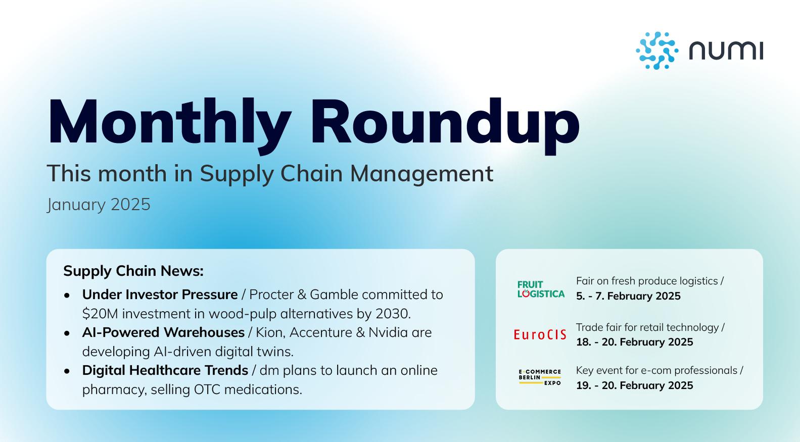 Monthly Roundup - 2024 in Review, Supply Chain Trends in 2025, P&G’s Sustainability Moves, and DM’s Online Pharmacy Launch