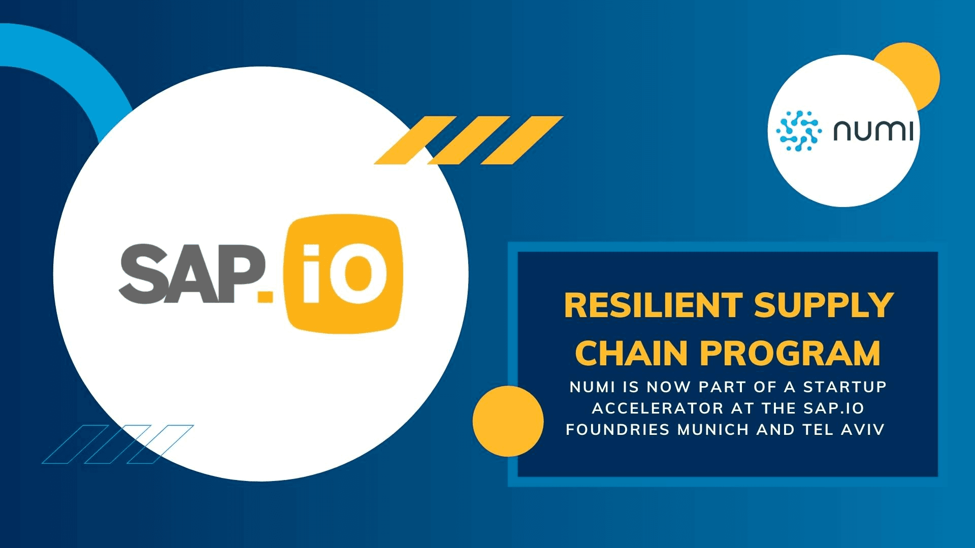 numi is part of SAP.iO Resilient Supply Chain Program